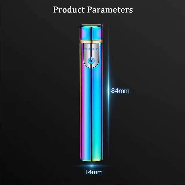 Alt view image 2 of 7 - ZOIPPDMS Electronic Lighter, Cool Electric New Upgrade USB Rechargeable Lighter Touch Ignition Windproof Flameless Lightweight Plasma with Power Indicator for Cigarette,Paper (Red)