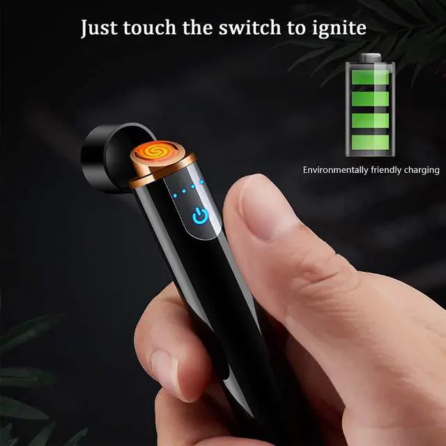 Alt view image 5 of 7 - ZOIPPDMS Electronic Lighter, Cool Electric New Upgrade USB Rechargeable Lighter Touch Ignition Windproof Flameless Lightweight Plasma with Power Indicator for Cigarette,Paper (Red)