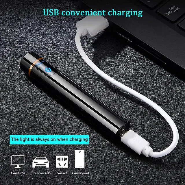 Alt view image 6 of 7 - ZOIPPDMS Electronic Lighter, Cool Electric New Upgrade USB Rechargeable Lighter Touch Ignition Windproof Flameless Lightweight Plasma with Power Indicator for Cigarette,Paper (Red)