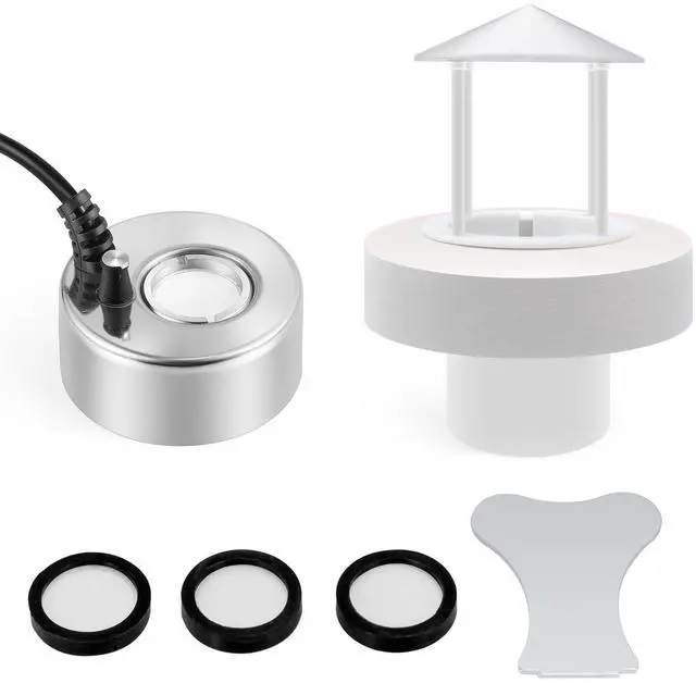 Main image of Mxmoonant 350ml/H Ultrasonic Mist Maker Fogger Metal Atomizer with Removable Splash Guard for Water Fountain Pond Pot Rockery Sink