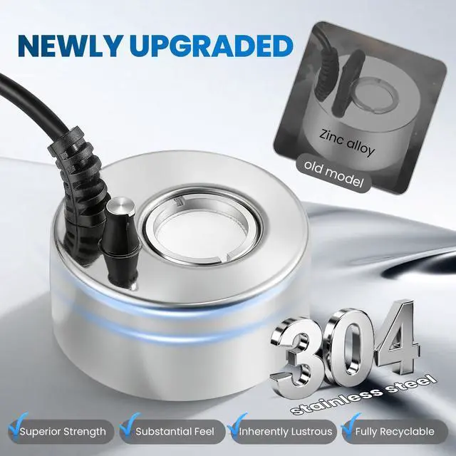 Alt view image 3 of 7 - Mxmoonant 350ml/H Ultrasonic Mist Maker Fogger Metal Atomizer with Removable Splash Guard for Water Fountain Pond Pot Rockery Sink