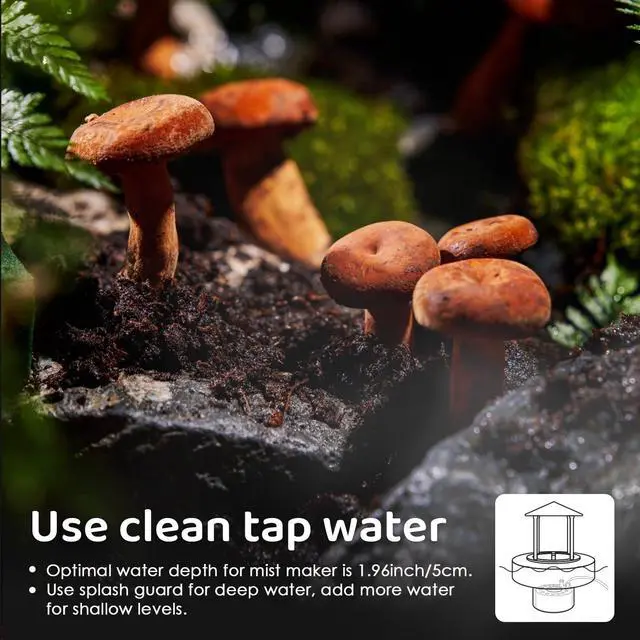 Alt view image 7 of 7 - Mxmoonant 350ml/H Ultrasonic Mist Maker Fogger Metal Atomizer with Removable Splash Guard for Water Fountain Pond Pot Rockery Sink