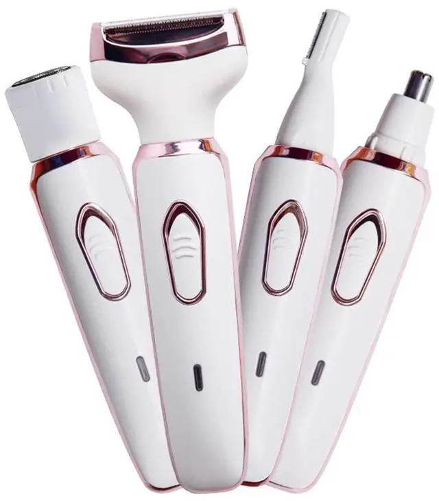 Main image of Electric Razor for Women,Hair Trimmer for Face Nose Eyebrow Beard Mustache Arm Leg Armpit Bikini,Painless Rechargeable Portable 4 in 1 Womens Body Shavers Set