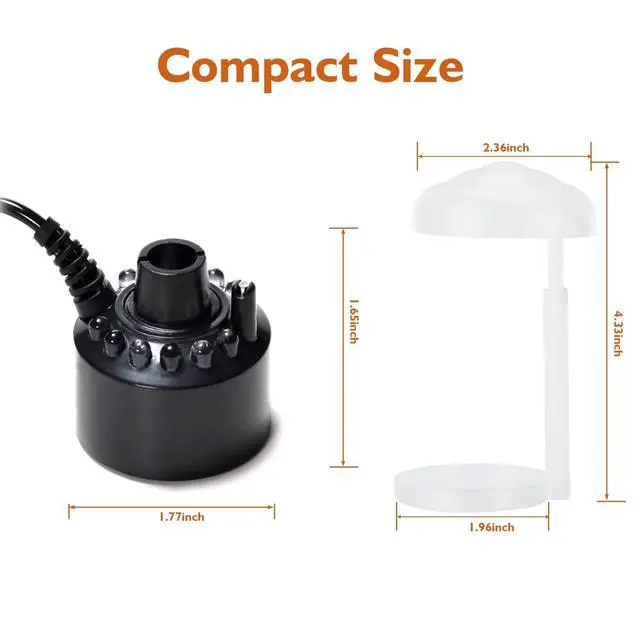 Alt view image 4 of 7 - AGPTEK 12 LED Mist Maker Water Fountain Pond Fog Atomizer Air Humidifier, Ideal For Indoor or Outdoor Fountains, Water Feature Use.