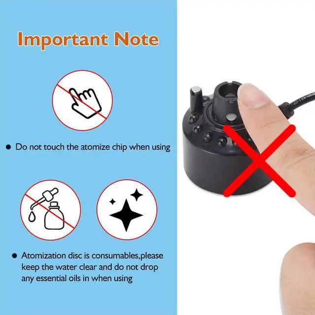 Alt view image 5 of 7 - AGPTEK 12 LED Mist Maker Water Fountain Pond Fog Atomizer Air Humidifier, Ideal For Indoor or Outdoor Fountains, Water Feature Use.