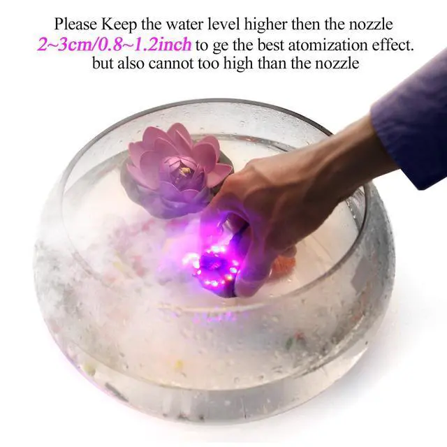 Alt view image 6 of 7 - AGPTEK 12 LED Mist Maker Water Fountain Pond Fog Atomizer Air Humidifier, Ideal For Indoor or Outdoor Fountains, Water Feature Use.