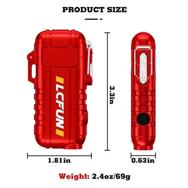 Alt view image 6 of 7 - LcFun Electric Lighter Outdoor Windproof USB C Rechargeable Plasma Arc Lighters Electronic Flameless Lighter with Flashlight for Camping Hiking, Survival Kits, Tactical Gears for Men