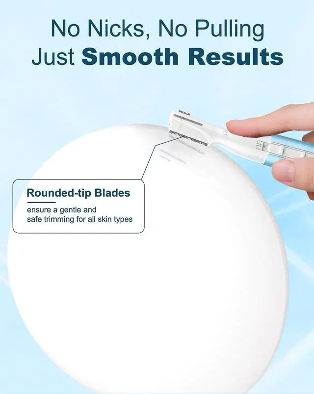 Alt view image 6 of 7 - Eyebrow & Facial Hair Trimmer, Precision Detailer with Rinseable Blade, Battery Operated, Double-Sided Razor for Fine Hair, Chin & Peach Fuzz, Compact Pen Size, Safe & Gentle Touch-ups