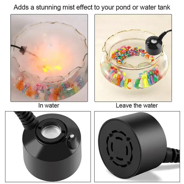 Alt view image 4 of 7 - Mini Mist Maker Fogger Water Fountain Pond Fog Machine Atomizer, Indoor Fountain Mister Foggers, for Water Feature, Halloween, Christmas and Other Holiday Decorations(No Light)