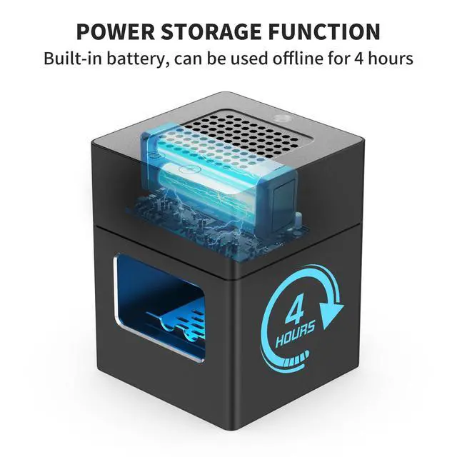 Alt view image 3 of 6 - Rechargeable Mini Ashtray with Lid,Detachable Ash tray with Lighter,Aluminum Smokeless Trash Can with USB Line,Portable Ashtray with LED Blue Light (Black)