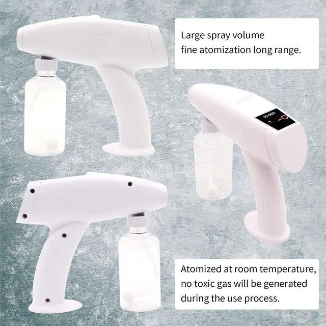 Alt view image 4 of 7 - Portable Nano Alcohol Barber Spray Gun,Atomizer Spraye,Electric Atomizer Spray Bottle Gun,Cordless Steam Handheld Fogger Machine for Home,Office,Car,School 8.45 OZ