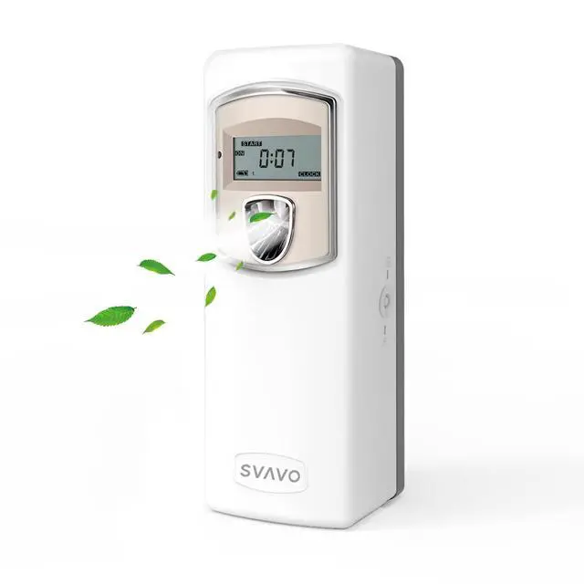 Main image of SVAVO Automatic LCD Fragrance Dispenser - Wall Mount/Free Standing ABS Auto Air Freshener Dispenser Programmable Aerosol Spray Perfume Dispenser for Bathroom, Hotel, Office, Commercial Place, White