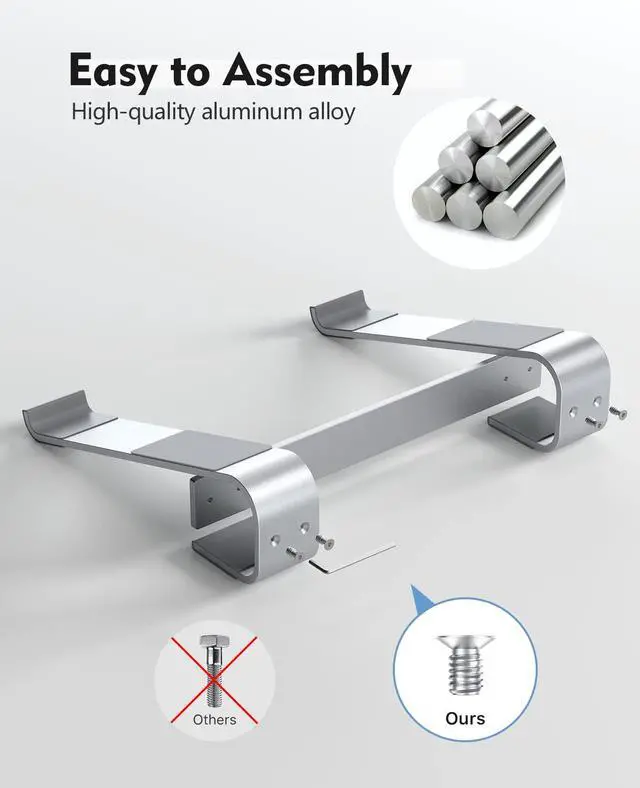 Alt view image 6 of 7 - Laptop Stand for Desk,Aluminum Computer Stand for Cooling,Sturdy Stable Ergonomic Laptop Riser Compatible with MacBook Pro Stand Air/Dell/HP/Lenovo 10-16.2inch Notebook,Work Home Office