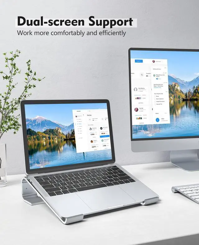 Alt view image 7 of 7 - Laptop Stand for Desk,Aluminum Computer Stand for Cooling,Sturdy Stable Ergonomic Laptop Riser Compatible with MacBook Pro Stand Air/Dell/HP/Lenovo 10-16.2inch Notebook,Work Home Office