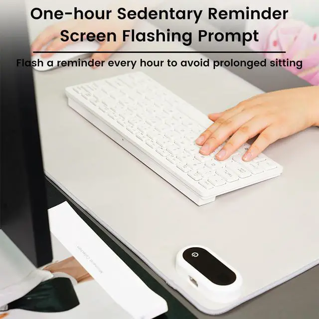 Alt view image 3 of 5 - Heated Large Desk Mat PU Leather Warm Mouse Pad with 5 Heating Level & 4 Hour Auto Shut-Off Heating Keyboard Pad Warmer Gaming Mouse Mat for Home Office Work (Gray, 31.5" X 13")