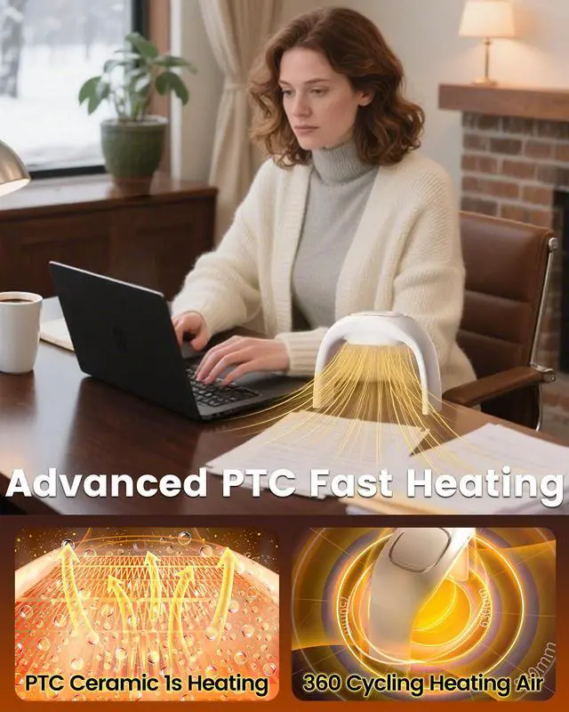 Alt view image 6 of 7 - xuenair 100W Heated Mouse Pad Hand Warmer for Office Home Indoor Desktop Use, 2025 Heated Mouse Pad Indoor Space Heater 3 Temperature 20dB Quiet PTC Fast Heating Energy Saving Foldable