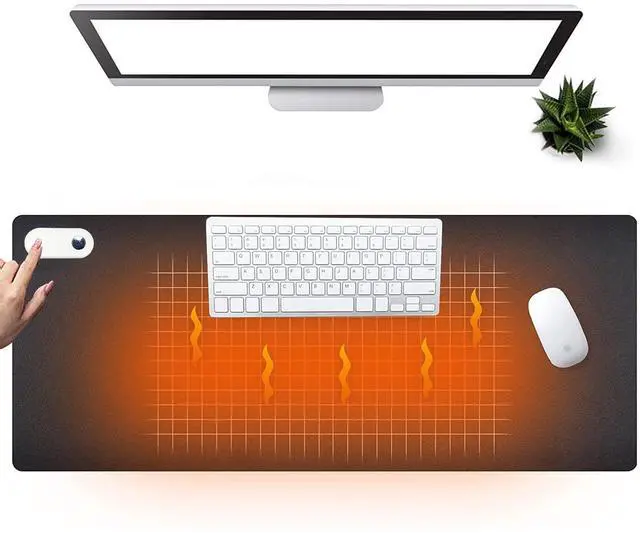 Main image of Warm Desk Pad, Heated Mouse Pad, Keyboard Mat, Electric Heating Desk Pad with 5 Heating Levels & 3 Hours Auto Shut-Off, PU Leather Office Desk Mat, 31.5" x 13" Large (Black)
