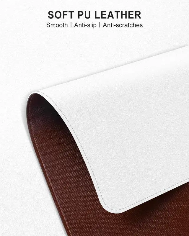 Alt view image 6 of 7 - Niniubye Heated Desk Pad, 31.5" x 13" Leather Non-Slip Warm Desk Pad, Large Mouse Mat with 3 Levels Heating & 3 Hours Auto Shut-Off, Hand and Foot Warmer for Office, Home, White