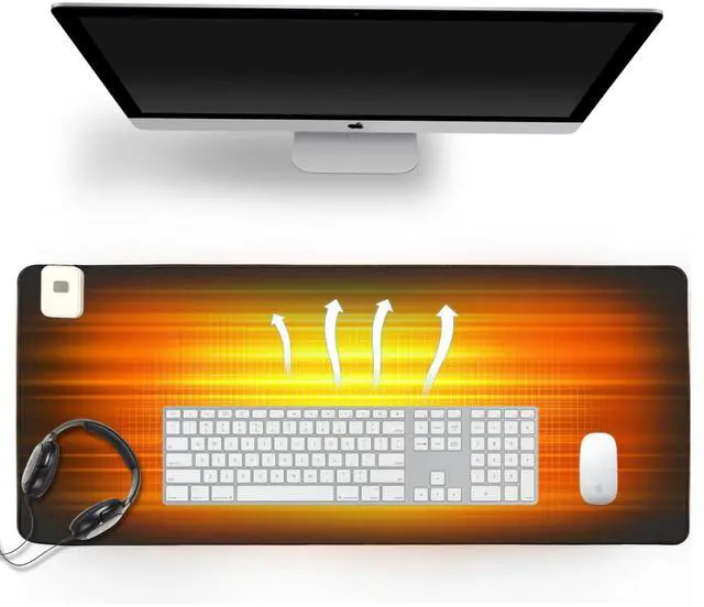 Main image of Ysenchan Heated Desk Pad with 5 Heat Levels & Auto Shut-Off Large PU Leather Mouse Pad, Keyboard Mat & Writing Surface, 31.5" x 13", Black