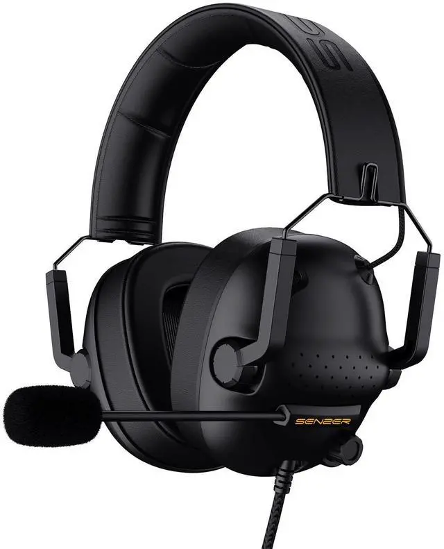 Main image of SENZER SG500 Surround Sound Pro Gaming Headset with Noise Cancelling Microphone - Soft Memory Foam Padding - Portable Foldable Headphones for PC, PS4, PS5, Xbox One, Switch - Black