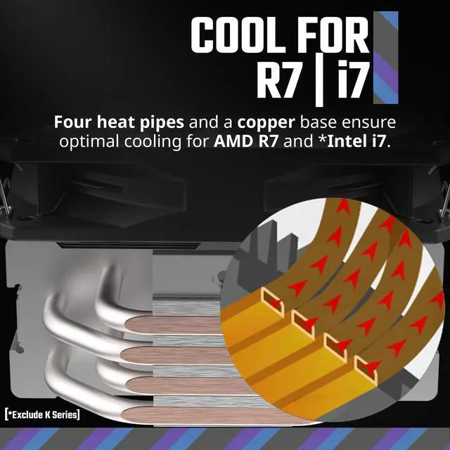 Alt view image 3 of 7 - Hyper 212 Spectrum V3 ARGB CPU Air Cooler, 4 Heat Pipes