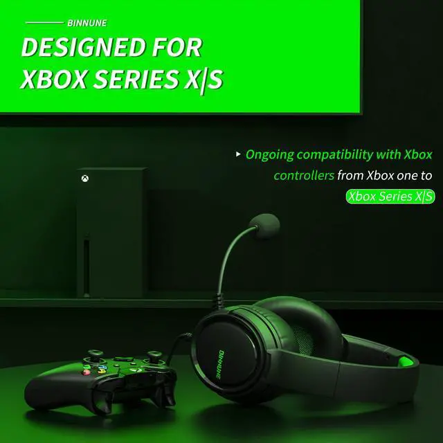 Alt view image 2 of 7 - BINNUNE Gaming Headset with Mic for PS4 PS5 Xbox Series X|S Xbox 1 PC NS, Wired Gaming Headphones with Microphone for PS 4|5 Xbox1
