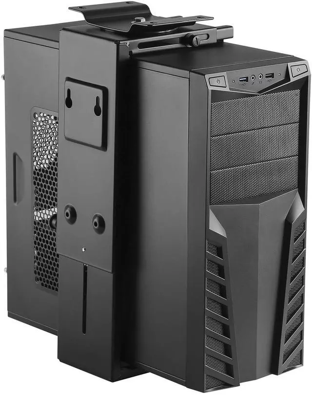 Main image of HumanCentric Adjustable Under Desk Computer Mount and Wall Mount, CPU Holder Fits Most PC or Computer Cases, Adjustable Height and Width, Full 360 Swivel, Up to 22 lb, Hardware Included