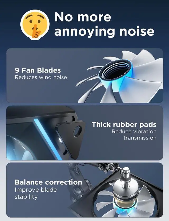 Alt view image 5 of 6 - AsiaHorse AMICI-5GT RGB PC Fans, Infinity Mirror ARGB Fans HDB Bearing Fan Speeds Up to 1800 RPM with 24 LED Lights, Reverse Blade Fan Compatible Motherboard Aura SYNC (Not Wireless Connection)