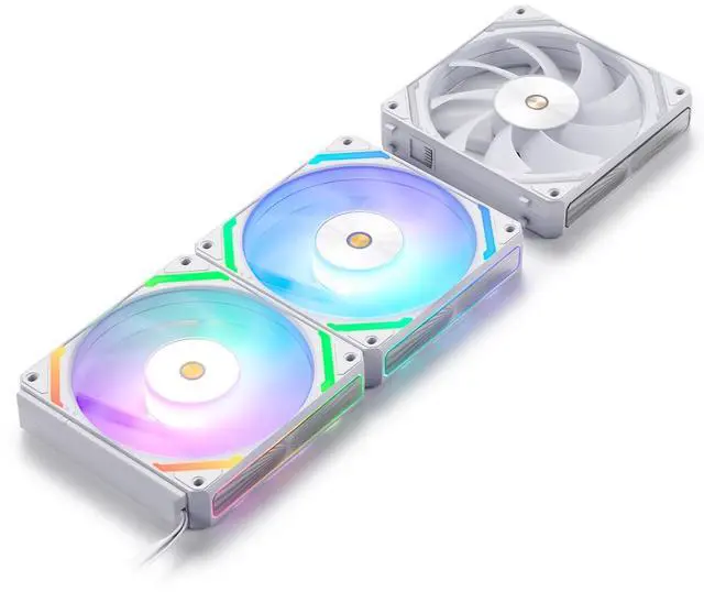 Main image of LTC CF-121D 120mm PC Case Fan, Daisy-Chain Connection, 5V 3Pin ARGB Lighting, 4 Pin PWM Case Fan, for Radiator/Computer Case Cooling, 120x120x25mm, 3 Pack, White