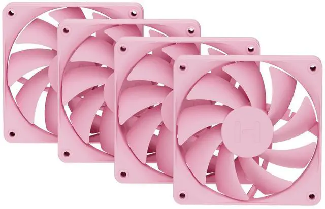 Main image of Hyte Flow FA12 120mm PC Case Fans 4-Pack, High Performance, Low Noise, 1500 RPM, 4-Pin PWM, Fluid Dynamic Bearing - Strawberry Milk (Pink)