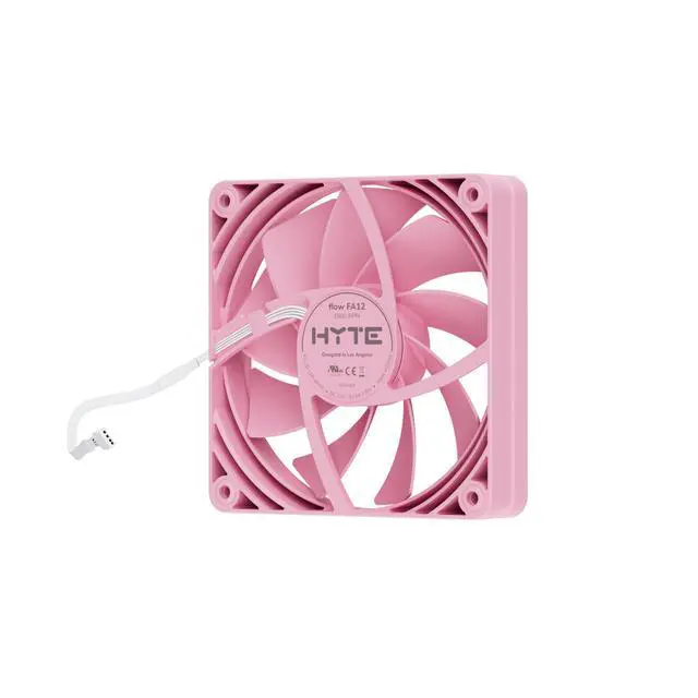 Alt view image 4 of 4 - Hyte Flow FA12 120mm PC Case Fans 4-Pack, High Performance, Low Noise, 1500 RPM, 4-Pin PWM, Fluid Dynamic Bearing - Strawberry Milk (Pink)