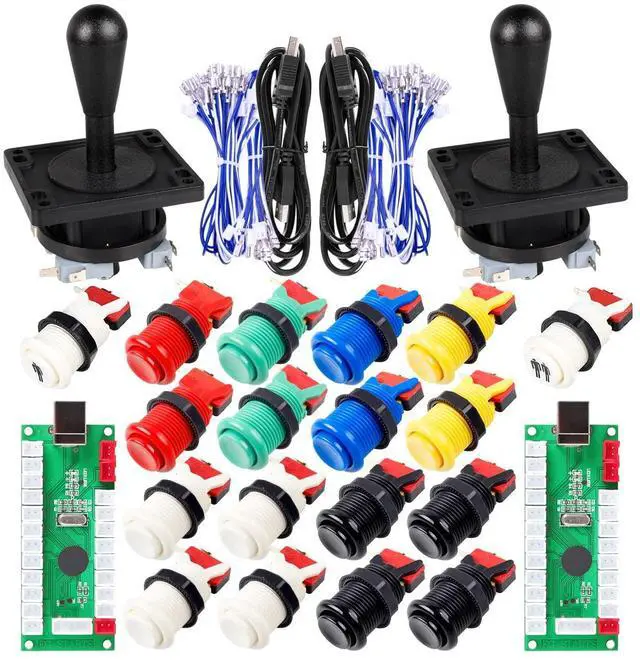Main image of EG STARTS 2 Player Classic Arcade Game DIY Part for Mame USB Cabinet Zero Delay USB Encoder to PC Games 8 Way Joystick + 18x Arcade Push Buttons (Includ 1p / 2p Start Buttons) Multiple Colour Kits