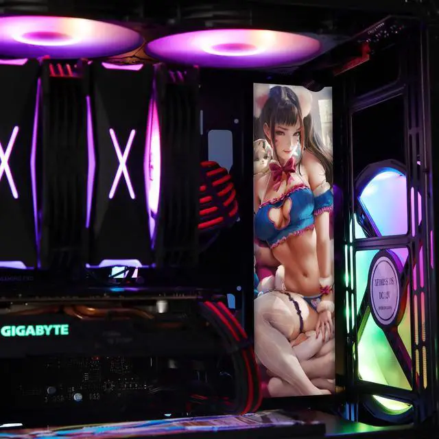 Alt view image 7 of 7 - Vetroo Display Board w/LED Lights for Computer PC Case Decor Full HD 2K Multi-Mode Function 9.8" x 3.1" (Vertical, A6)