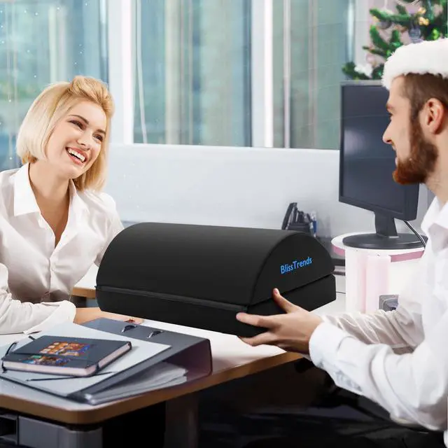 Alt view image 7 of 7 - BlissTrends Foot Rest for Under Desk at Work-Versatile Foot Stool with Washable Cover-Comfortable Footrest with 2 Adjustable Heights for Car,Home and Office to Relieve Back,Lumbar,Knee Pain-Black