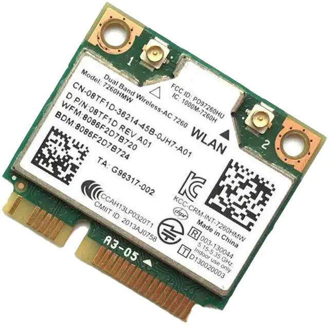 Alt view image 2 of 6 - HighZer0 Electronics Wireless-AC 7260 Half Mini PCIe Network Card | 867 Mbps with Bluetooth 4.0 Support | HMC WLAN Replacement Part 7260.HMWG Wi-Fi Card 7260HMW
