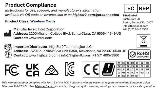 Alt view image 6 of 6 - HighZer0 Electronics Wireless-AC 7260 Half Mini PCIe Network Card | 867 Mbps with Bluetooth 4.0 Support | HMC WLAN Replacement Part 7260.HMWG Wi-Fi Card 7260HMW