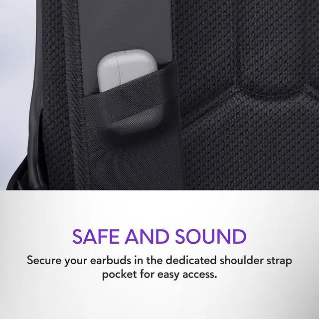 Alt view image 4 of 7 - Alienware 16 Backpack - AW5625P - 21L Capacity, 3D Breathable mesh, Magnetic pocket organizers, RFID safe pocket, Weather resistant, 3D Iridescent reflective Alienware logo - Alienware Black