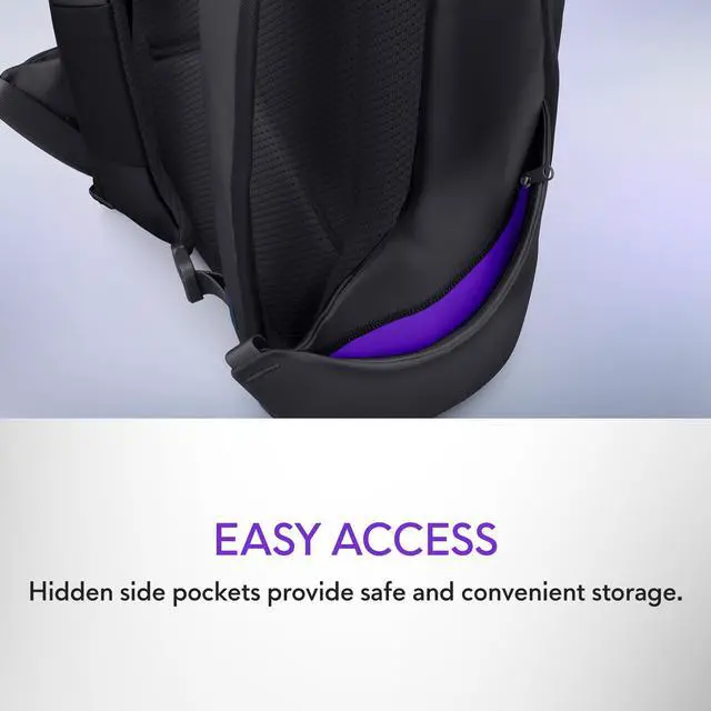 Alt view image 5 of 7 - Alienware 16 Backpack - AW5625P - 21L Capacity, 3D Breathable mesh, Magnetic pocket organizers, RFID safe pocket, Weather resistant, 3D Iridescent reflective Alienware logo - Alienware Black