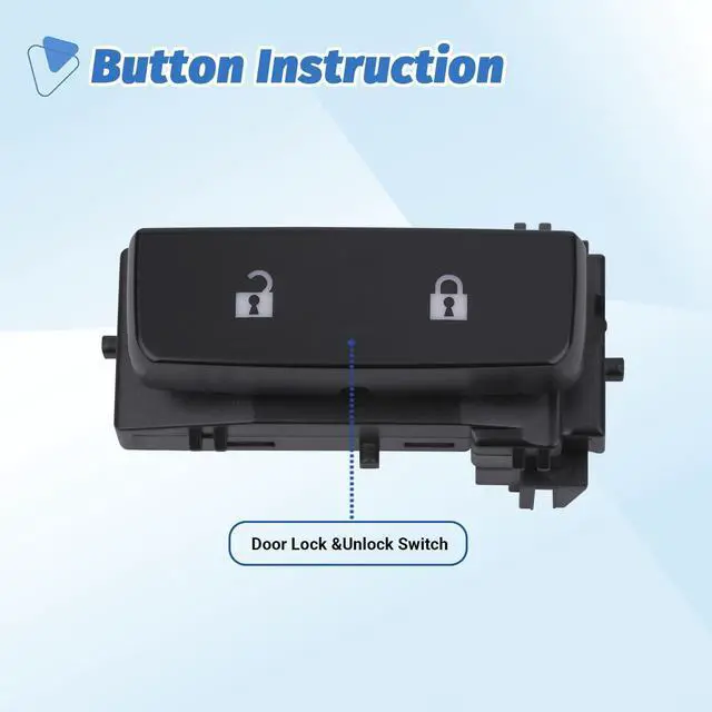 Alt view image 3 of 6 - AiYiGu Power Door Lock Switch Control Button Front Left Driver Side Compatible with Chevy Chevrolet Silverado/GMC Sierra 1500 2500HD 3500HD 2007 2008 2009 2010 2011 2012 2013 2014 Replace OEM 15804093