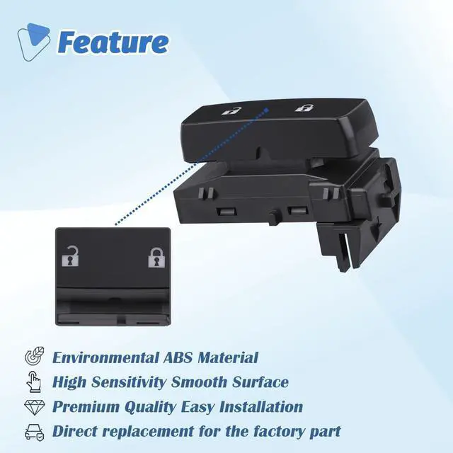 Alt view image 5 of 6 - AiYiGu Power Door Lock Switch Control Button Front Left Driver Side Compatible with Chevy Chevrolet Silverado/GMC Sierra 1500 2500HD 3500HD 2007 2008 2009 2010 2011 2012 2013 2014 Replace OEM 15804093