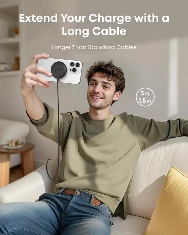 Alt view image 3 of 6 - Zolo Magnetic Wireless Charger, 2-Pack Qi2 Certified 15W MagSafe-Compatible Wireless Charging Pad, for iPhone 17/16/15/14/13 Series, AirPods, and More (Not for Pixel, Adapter Not Included)