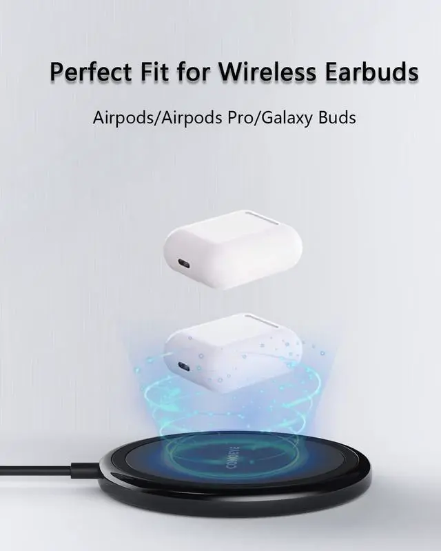 Alt view image 7 of 7 - Wireless Charger, 15W Max Fast Wireless Charging Pad 2-Pack Compatible with iPhone 17/17 Air/17 Pro/17 Pro Max/16/15/14/13/12/Samsung S24/S24Ultra/S23Ultra/S22/S21,AirPods Pro2