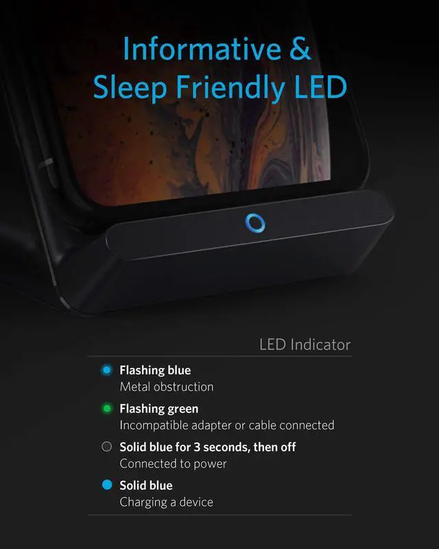 Alt view image 5 of 7 - 313 Wireless Charger (Stand), Qi-Certified for iPhone 17/17 Pro/17 Pro Max/16/15/14/13, 10W Fast-Charging Galaxy S23 S22 S21(No AC Adapter) (Black, 2 Pack)