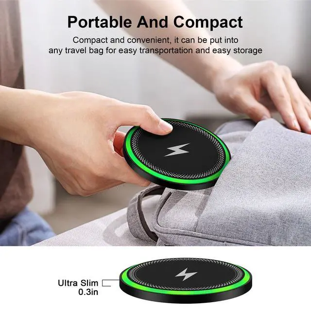 Alt view image 4 of 7 - For Samsung Wireless Charger Fast Charging Pad for Galaxy S26 S25 Ultra/S24 Plus/S24 FE/S24Ultra/S23+/S22/S21,15W Wireless Phone Charger Android Charging Station Mat for Google Pixel 9 8A with Adapter