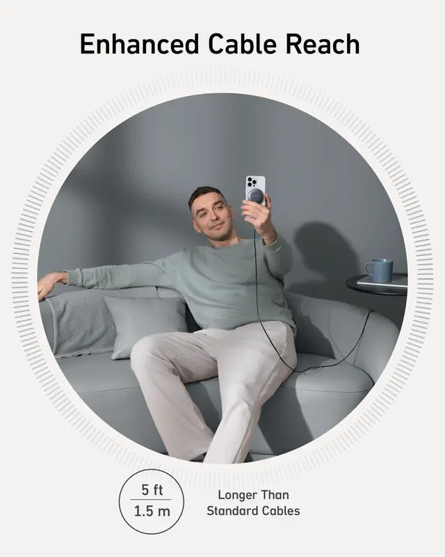 Alt view image 4 of 7 - MagSafe Charger Pad Compatible, MagGo iPhone 16 Wireless Charging Pad, Qi2 Certified 15W Wireless Charger for iPhone 16/16 Plus/16 Pro/16 Pro Max/15/14/13/12 Series (Black, No Adapter)