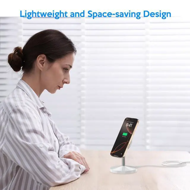 Alt view image 4 of 4 - Magnetic Wireless Mag Safe Charger iPhone Stand,Magnet Wireless iPhone Charger Stand 6FT Fast Mag-Safe Charging Station Pad for Apple iPhone 16 Pro Max/16/16 Plus/15 Pro Max/14/13/12,AirPods Pro 2/3/4