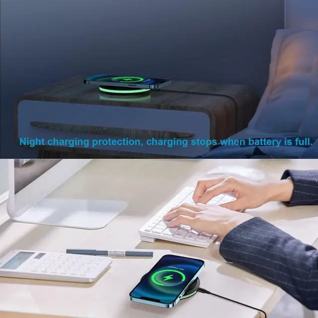 Alt view image 5 of 7 - 15W Phone Wireless Charger for Samsung Galaxy S26 S26+ S25 FE Edge Plus Ultra S25+ S24 S23 S22 S21 S20 Ultra 5G FE S10 S9 S8 S7 S6, Note 20 10 9 8, Fast Charging Pad for Z Fold5/4/3/2, Z Flip5/4/3