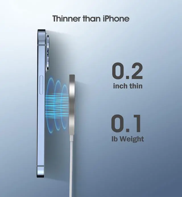 Alt view image 2 of 7 - 2 Pack Magnetic Wireless Charger for iPhone 16 Pro Max/16 Pro/16 Plus/16/15/15 Pro/15 Plus/15 Pro Max 15W Fast Mag Safe Charger Pad for iPhone 16/15/14/13/12 Series and AirPods 3/2/Pro 2/Pro