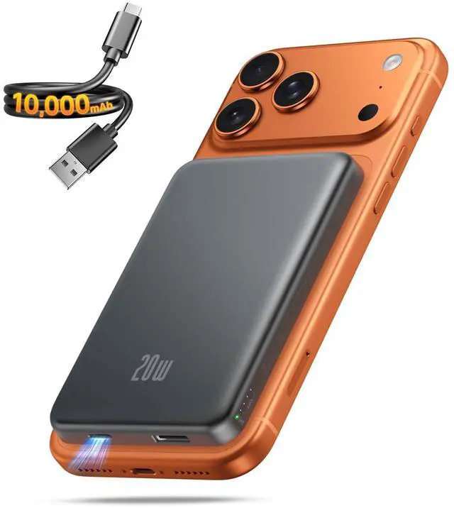 Main image of Portable Charger for Magsafe Power Bank - 10000mAh Magnetic Phone Charger, USB-C 22W PD Fast Charging, Slim Wireless Battery Pack for iPhone 17/16/15/14/13 Series,for Travel Cruise Essentials-Graphite