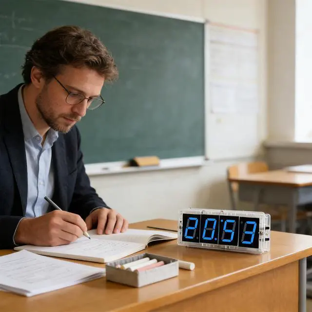 Alt view image 4 of 7 - DIY Digital Clock Soldering Kit 4-Digit LED Display with Temperature Sensor, 12H/24H Alarm & Memory Function, STEM Electronics Project for Adults (Blue)